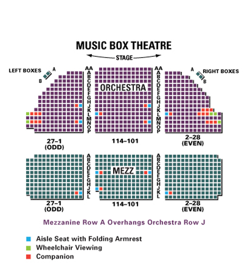 Music Box Theatre Seating Chart 