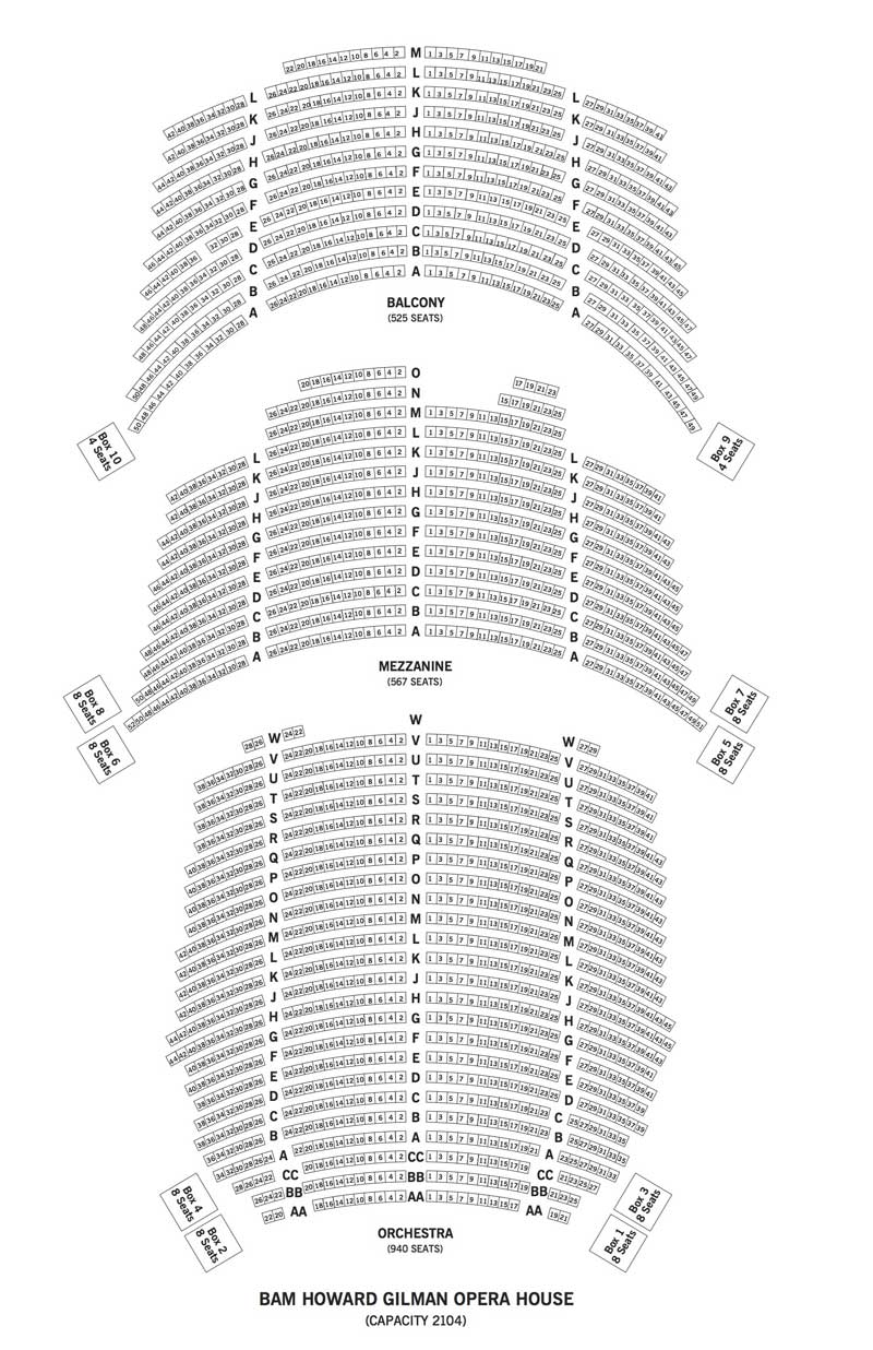 BAM Howard Gilman Opera House Seating Chart Theatre In New York